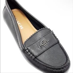 Coach Black Pebble Grain Leather Driving Loafers Women’s Size 8.5